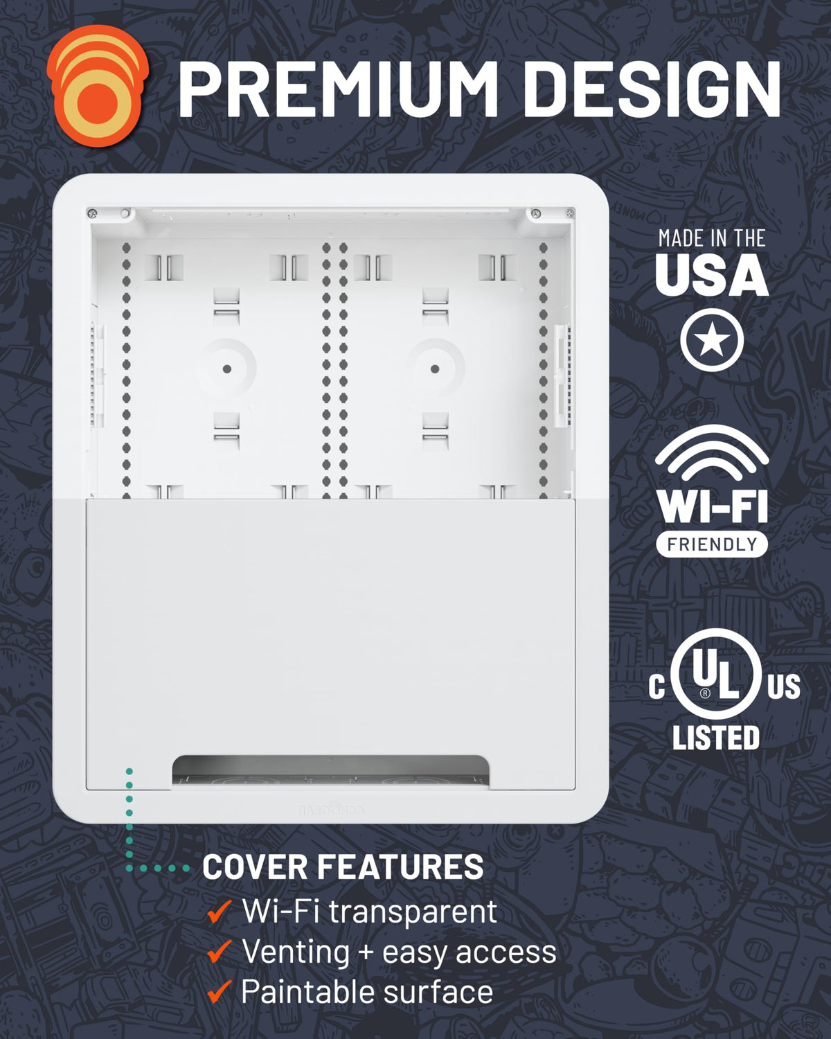 ECHOGEAR WiFi-friendly materials preserve signal while concealing devices.