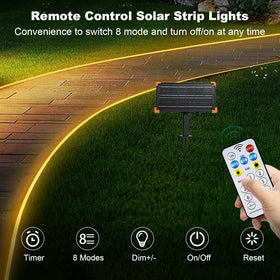 echosari 50ft solar strip lights by the pool creating relaxing ambience
