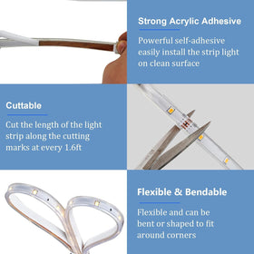 echosari 50ft solar strip lights strong acrylic adhesive back in action