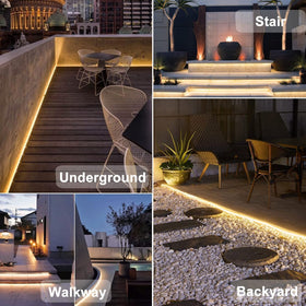 echosari 50ft solar strip lights silicone waterproof sheath close-up