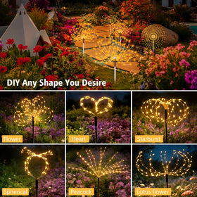 echosari 720-led firework lights illuminate gardens with vibrant evening ambience
