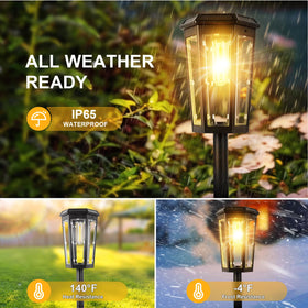 echosari 8-pack solar pathway lights auto on-off feature at dawn and dusk