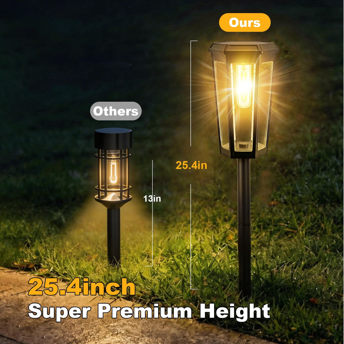 echosari 8-pack solar pathway lights driveway-lit glow along pavement