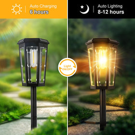 echosari 8-pack solar pathway lights yard-border lighting for edges and borders