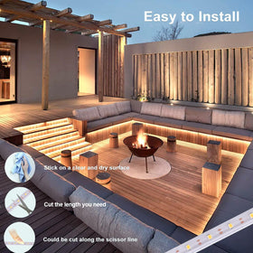 echosari flexible and durable strip lights bend to stairs or rails.