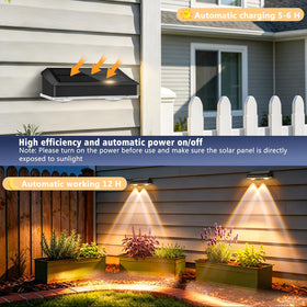 echosari fence light dusk activation lights steps automatically