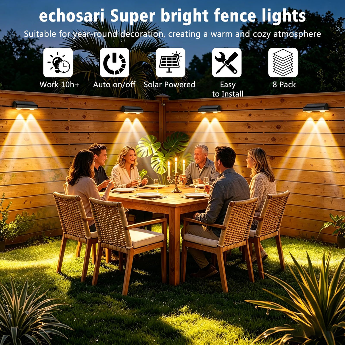 echosari solar ip65 durable light withstands rain and snow