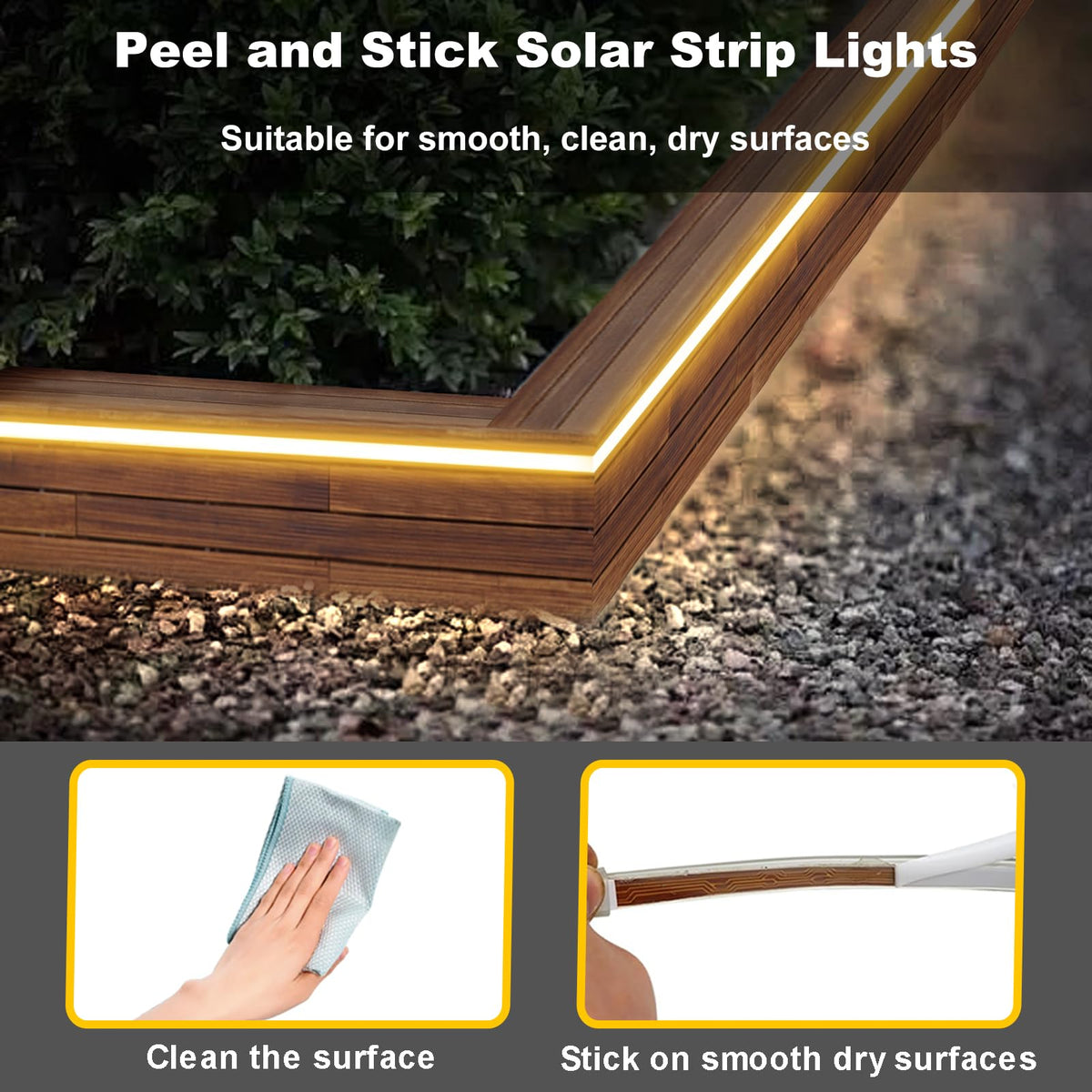 echosari solar strip lights for camping setup offer flexible, weatherproof outdoor lighting.