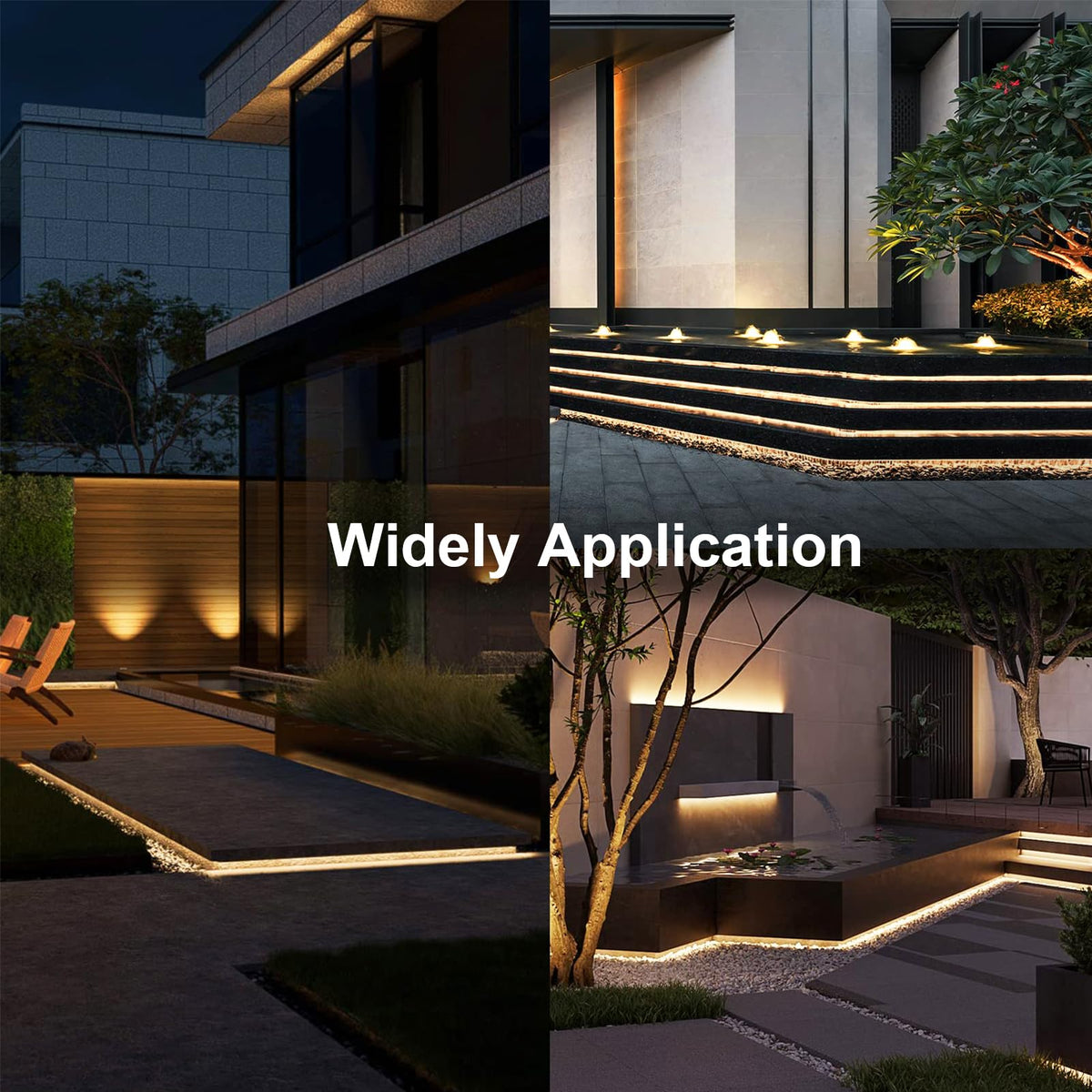 echosari solar strip lights on patio corner create cozy ambiance for gatherings.