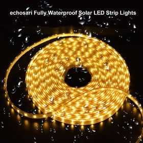 echosari solar strip lights at pool edge provide safe, atmospheric nighttime illumination.