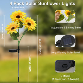 echosari solar sunflower lights create warm ambience on patios and lawns.