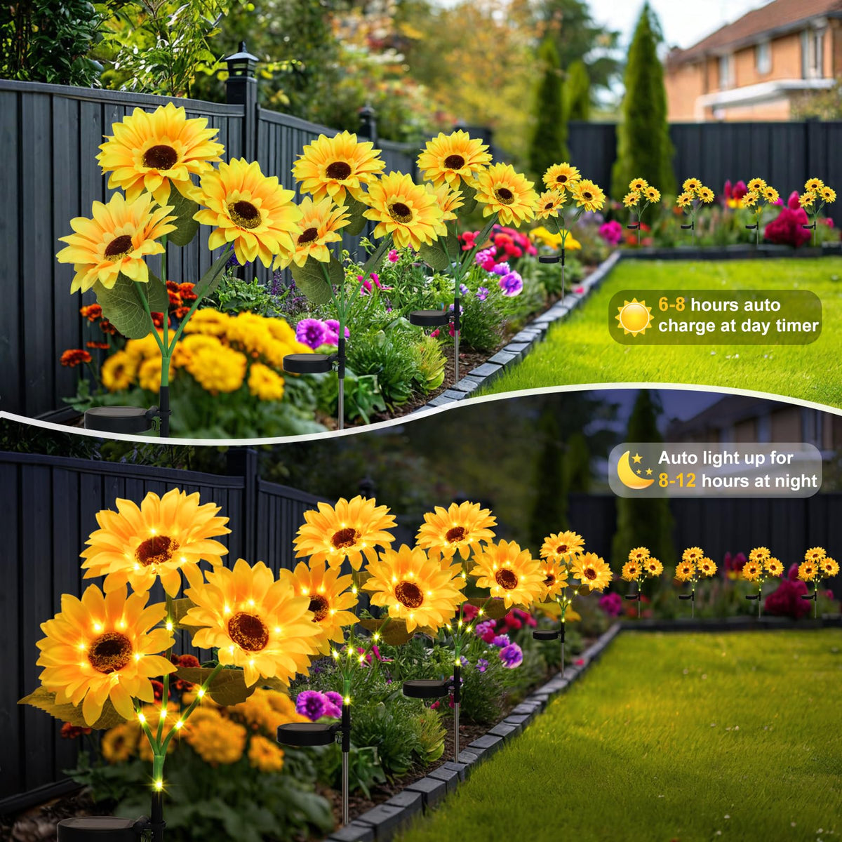 echosari waterproof solar lights withstand rain for year-round outdoor use.