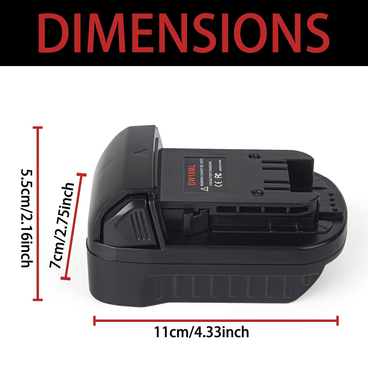 Echoyee DW18ML adapter back view reveals safety features and testing marks.