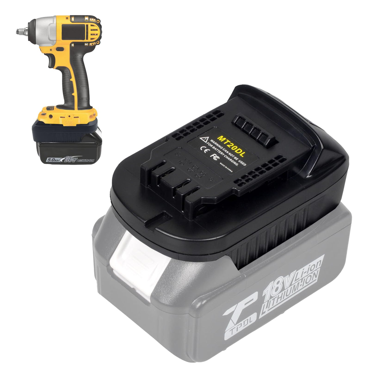Echoyee MT20DL exterior view for cross-brand battery use