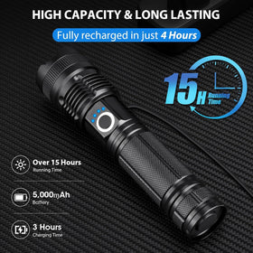 ECLINCO flashlight beam-spot demonstrates long-range illumination up to 3280 feet.
