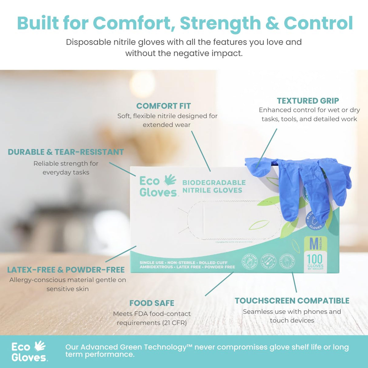 Eco Gloves powder-free pack — comfortable wear without powder mess.