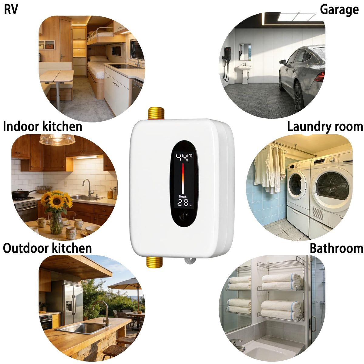 ECOAPTUNIT tankless water heater hardwired setup requires licensed electrician