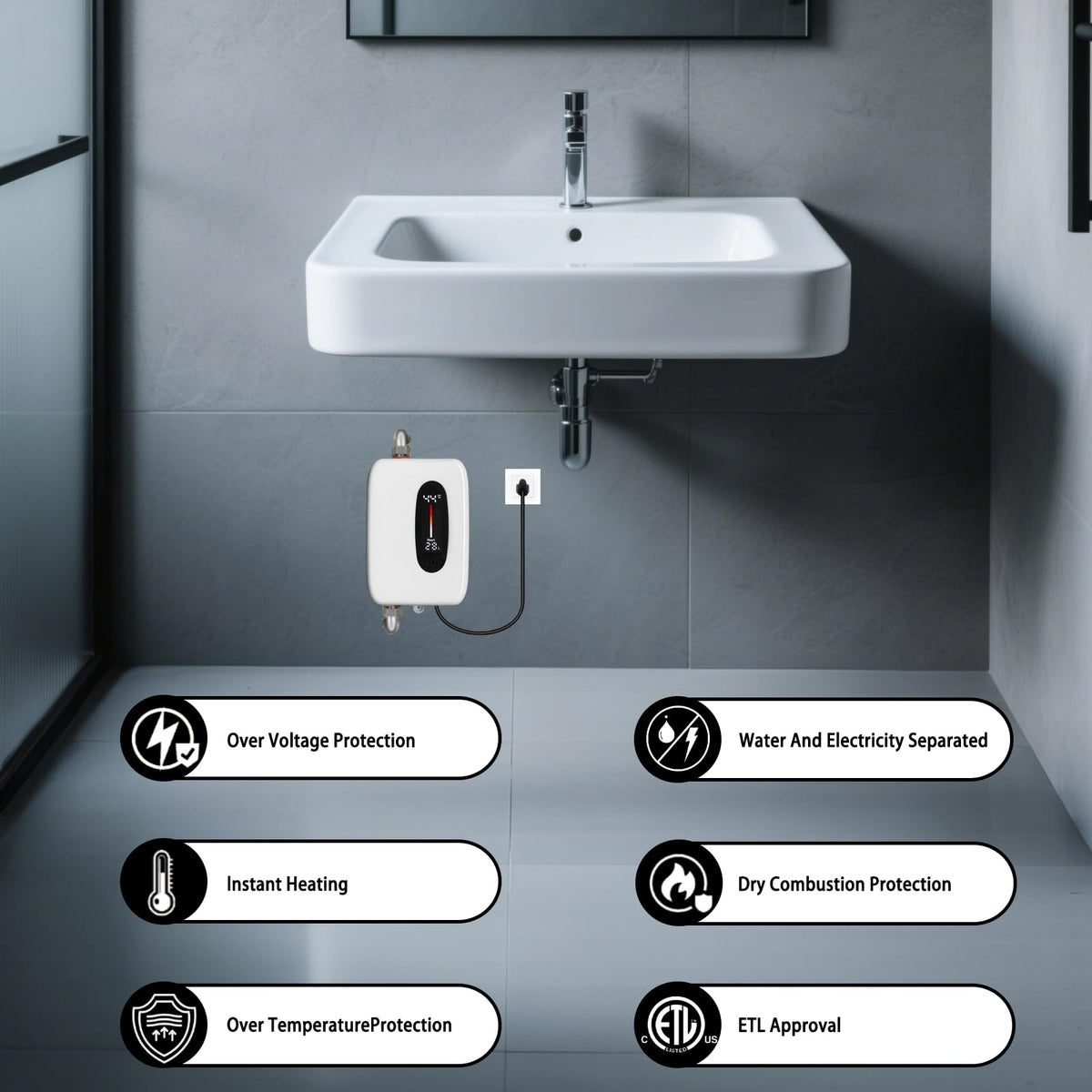 ECOAPTUNIT tankless water heater on-demand warm water for continuous use