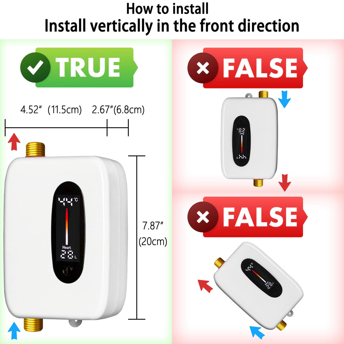 ECOAPTUNIT tankless water heater wall-mounted design frees counter space