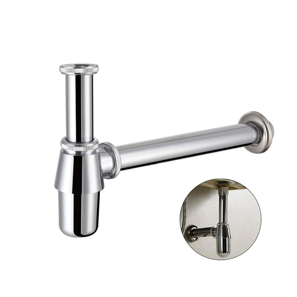 EcoArtheating classical basin bottle trap in chrome finish for durable drainage.