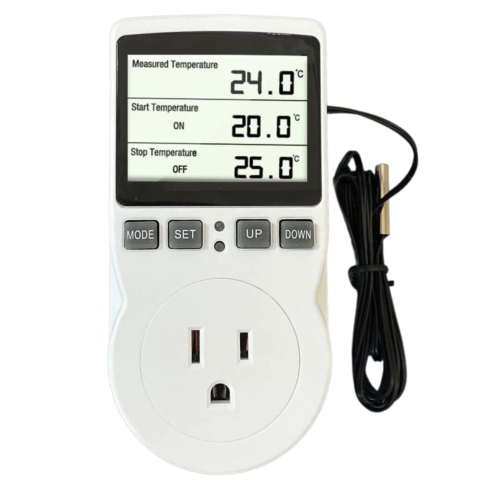 ecoartheating plug-in thermostat with extended sensor probe for precise space heating control