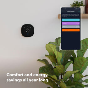ecobee Smart Thermostat Enhanced app control on smartphone enables remote adjustments