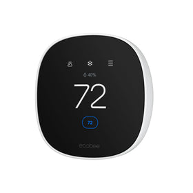 ecobee Smart Thermostat Essential front view with a touchscreen for effortless climate control.