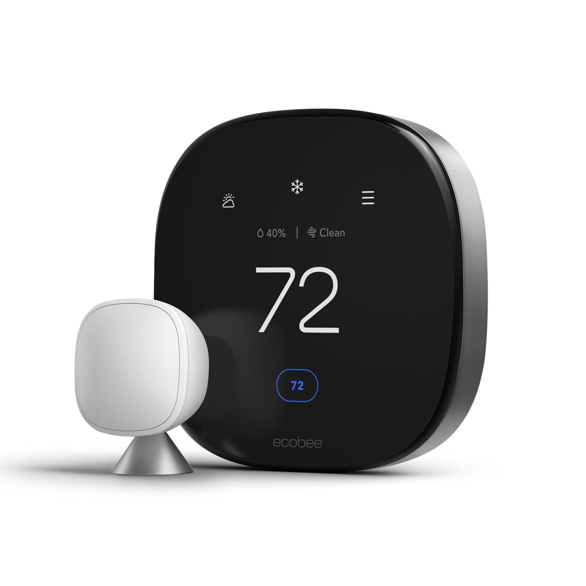 ecobee Smart Thermostat Premium display with vibrant UI for quick, intuitive climate control.