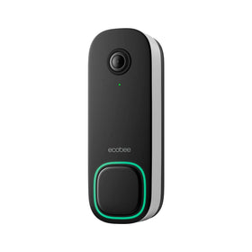 Ecobee Smart Video Doorbell Camera wired front view shows broad doorstep coverage for visitors