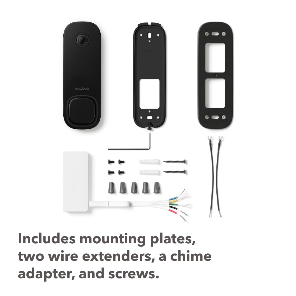 Smart home compatibility with Alexa, Google, or Apple devices via ecobee doorbell