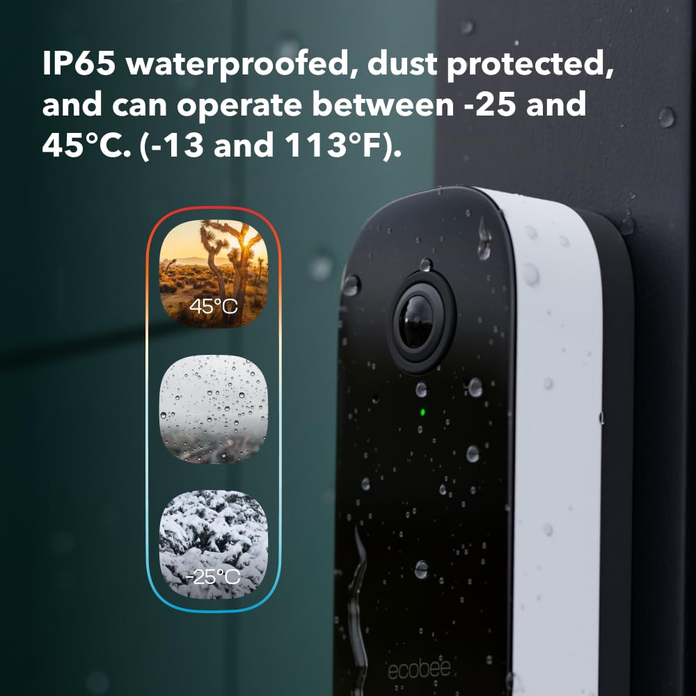 In-app snapshots viewable by ecobee app for quick doorcheck and memory