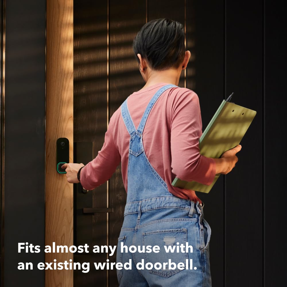 Wide field of view captures visitors and packages from multiple angles at the door