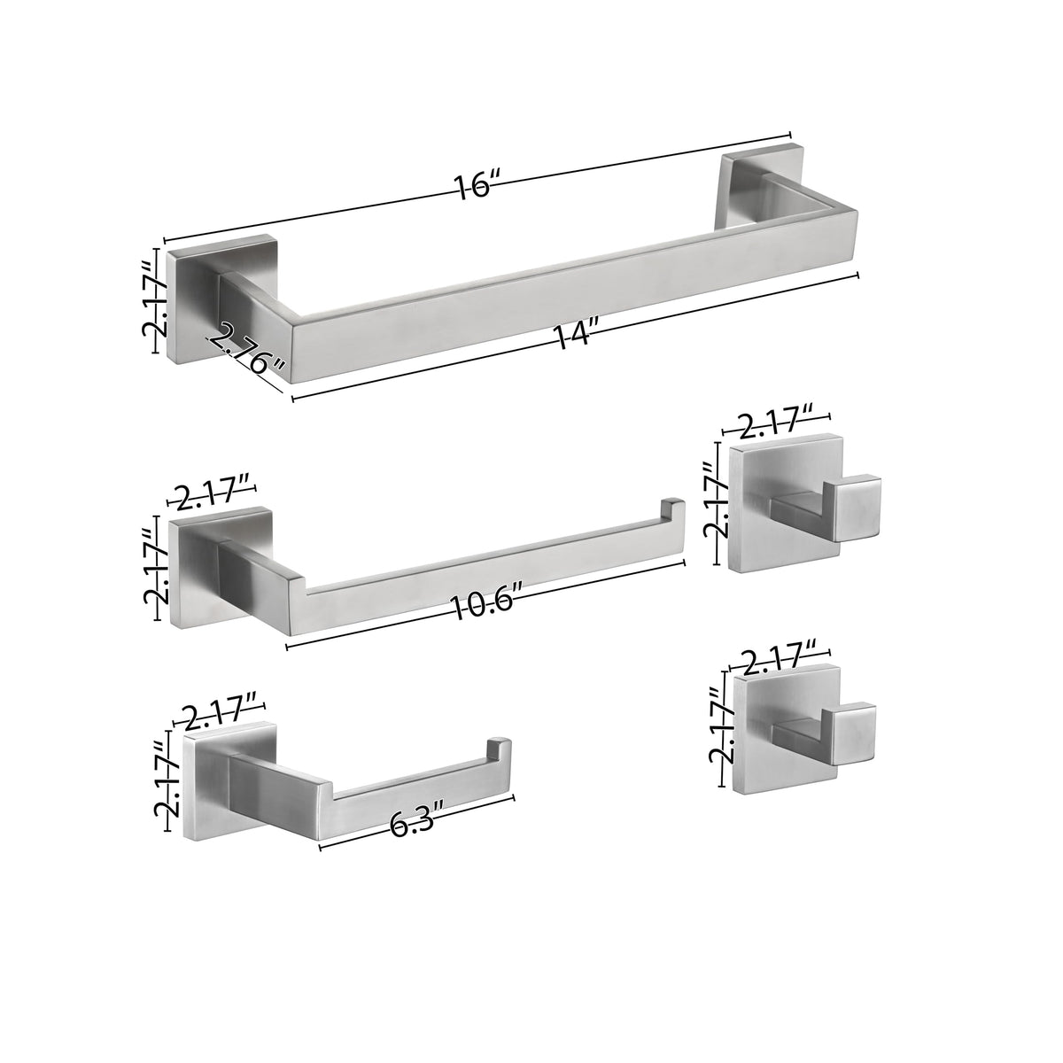 ECOClasp 10-inch hand towel holder in brushed nickel provides easy reach