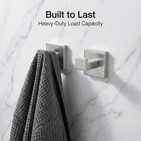 ECOClasp modern square design in brushed nickel complements fixtures