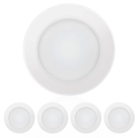 Ecoeler 4-Inch LED Disk Light front view delivers compact, bright illumination for living spaces.