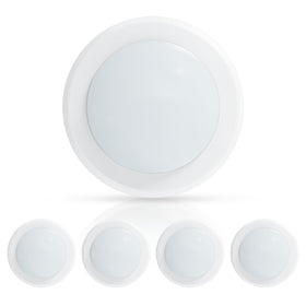 ECOELER 6 Inch LED disk light with metal cover shows durable, corrosion-resistant construction.