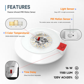 ECOELER 6Inch LED light with 3CCT dial, adjustable color temperature