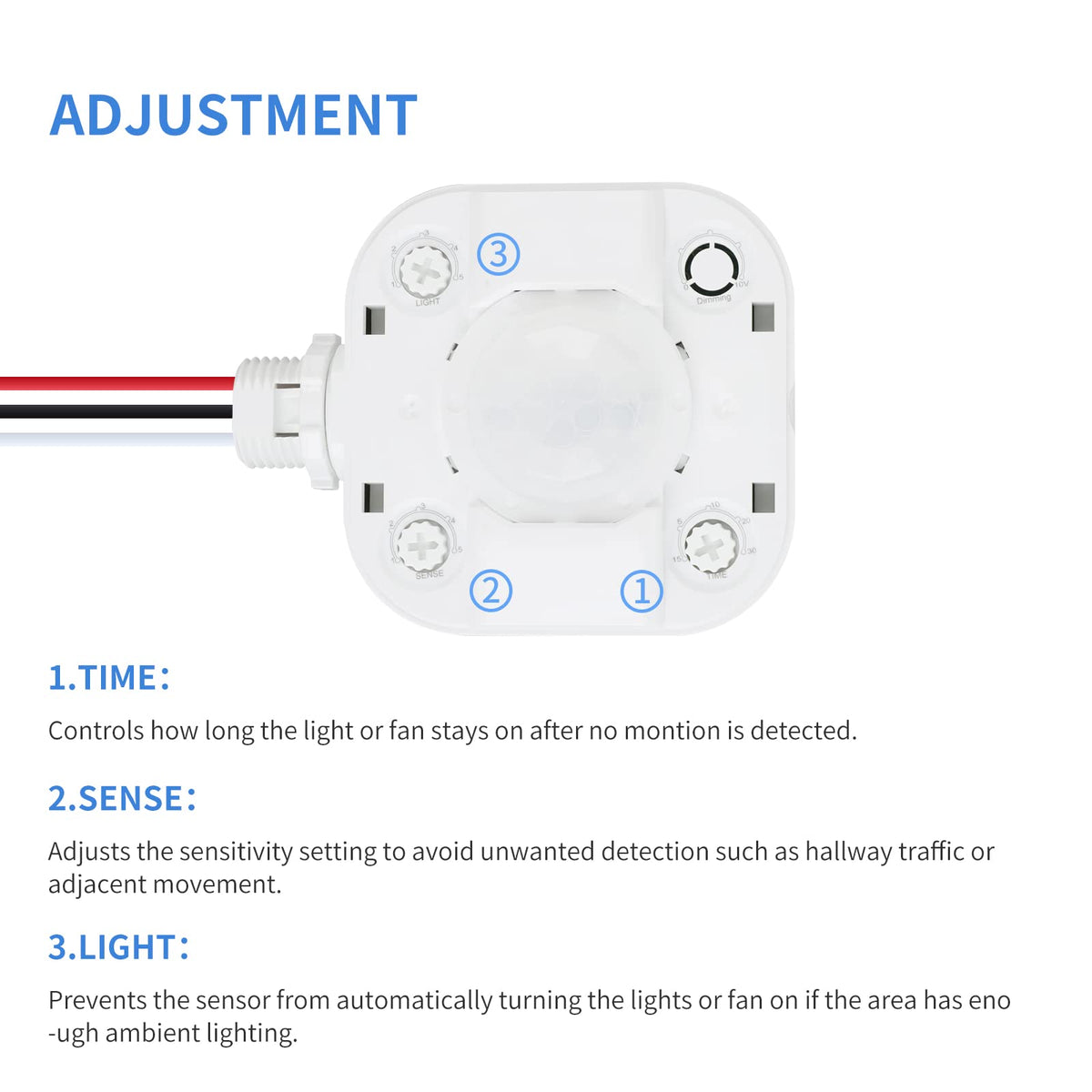 Ecoeler adjustable time-delay control for tailored auto-off settings.