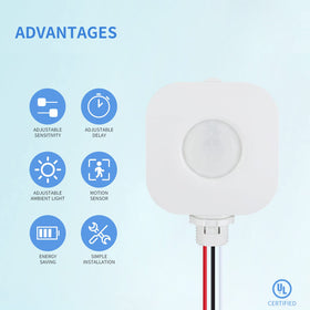 Ecoeler motion sensor LED indicator shows detection status.