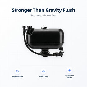 EcoFlush B8106S compact fit in a small bathroom vanity
