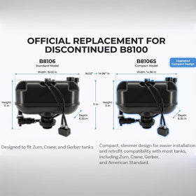 EcoFlush B8106S pressure-assisted flush mechanism in action