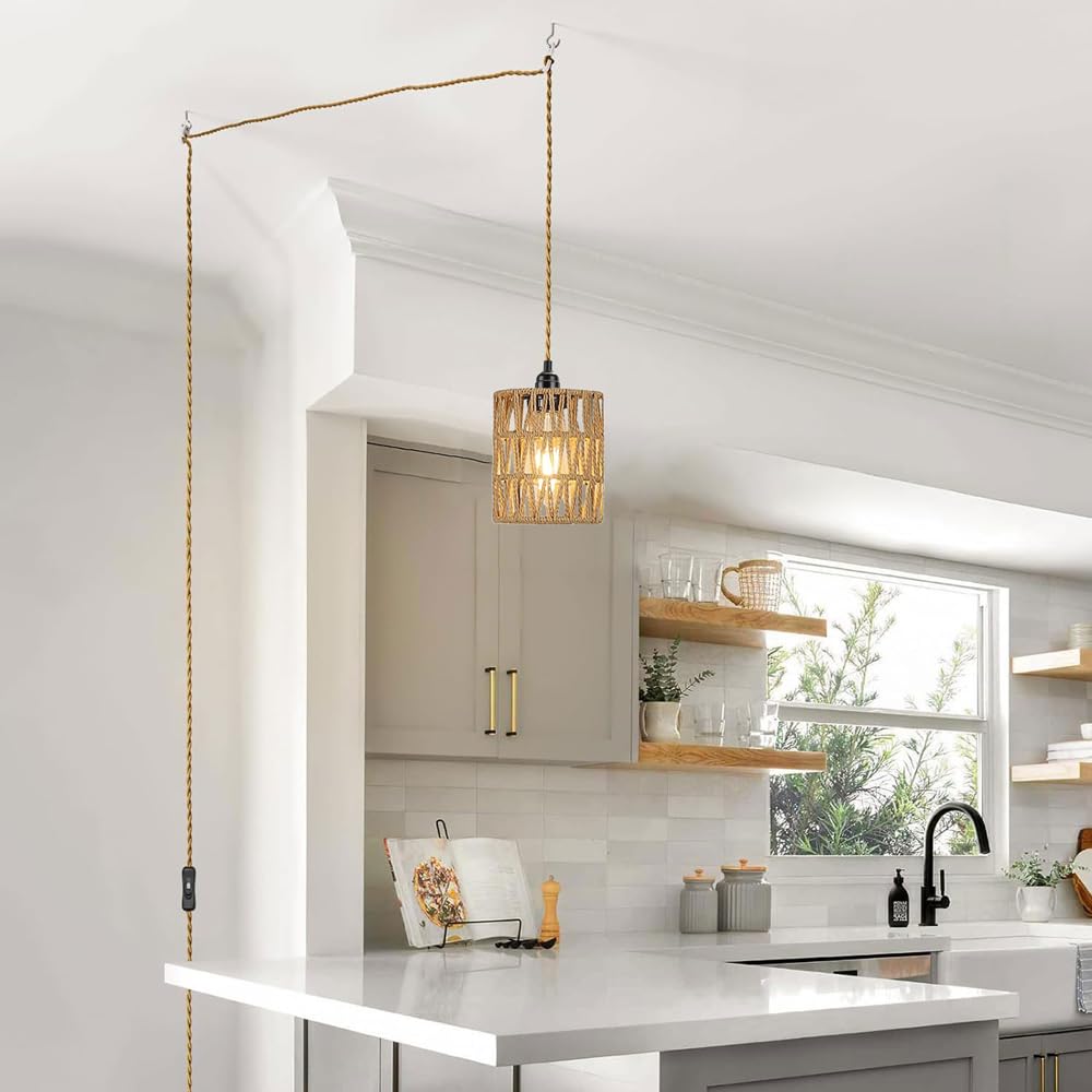 EcoGehen easy-install pendant light with included instructions and accessories.