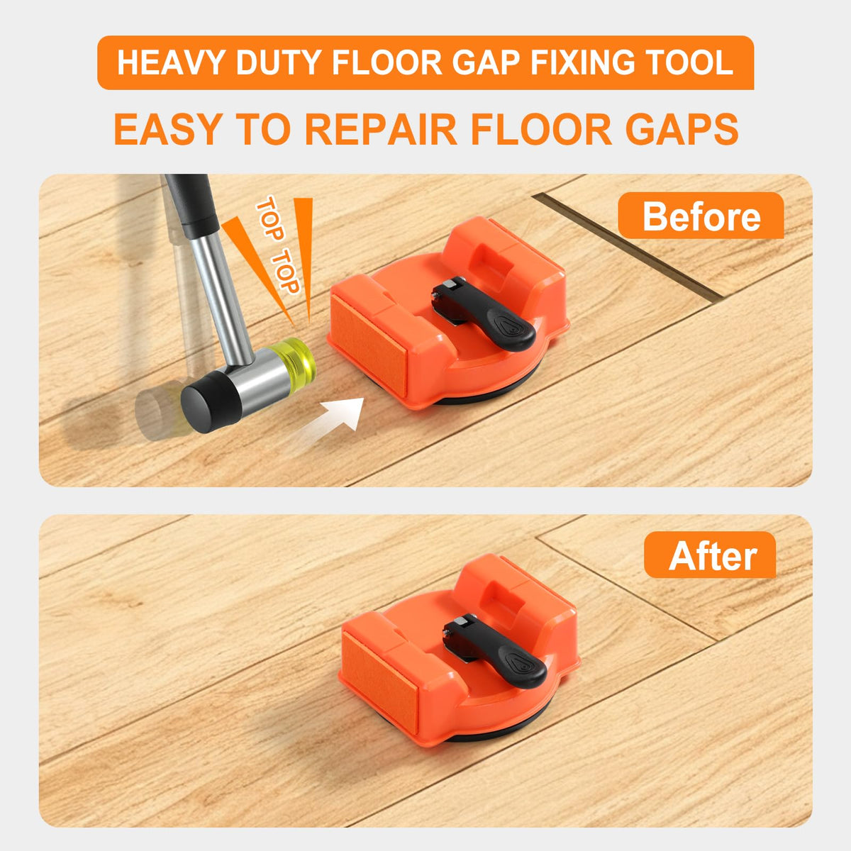 ECOGREDA hammer with felt pad for quieter, precise floor repairs