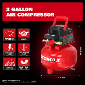 ECOMAX oil-free pump ensures clean airflow with low maintenance