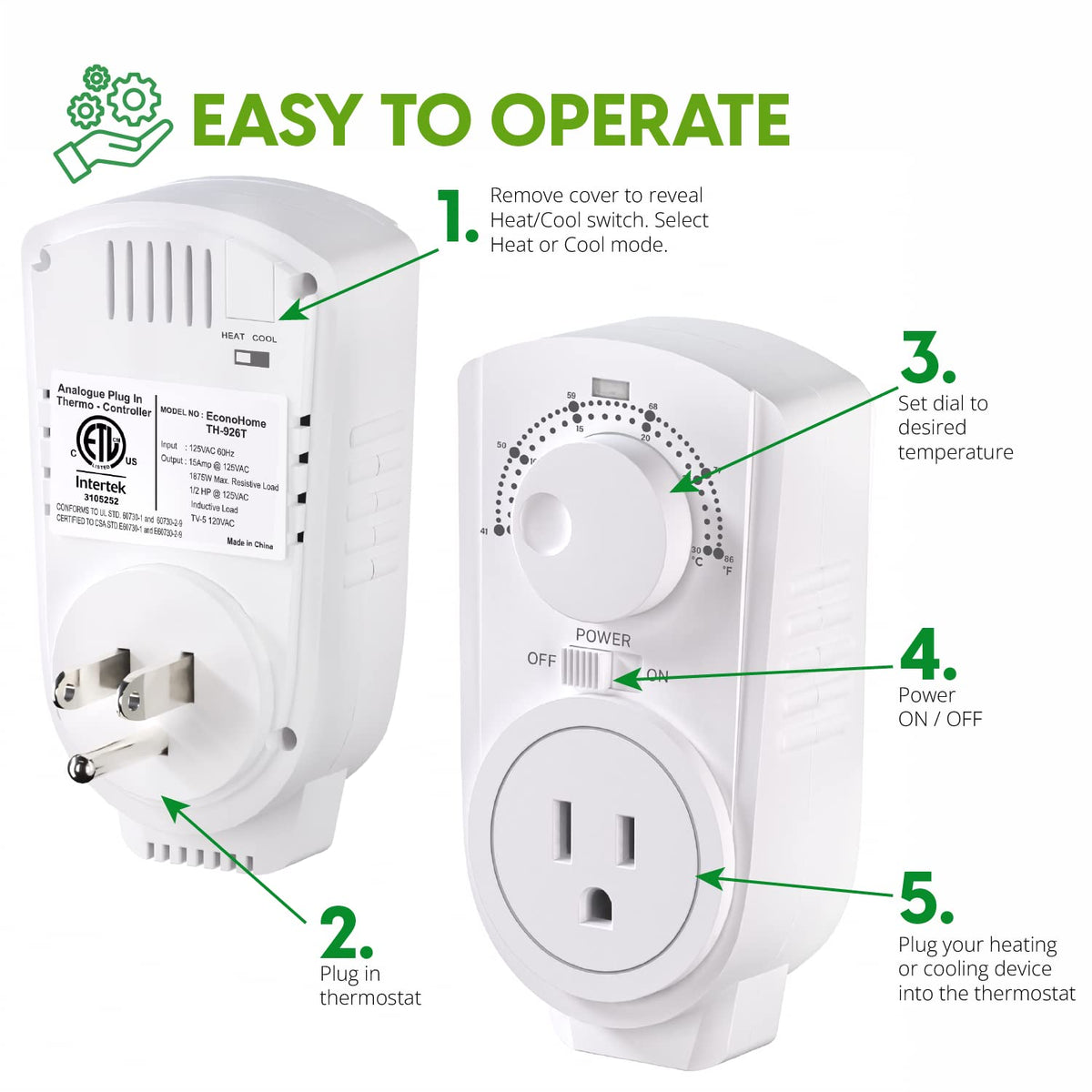 EconoHome energy-savings display demonstrates steady climate management.