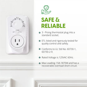 EconoHome versatile-uses thermostat illustrating heater, cooler, and fan support.