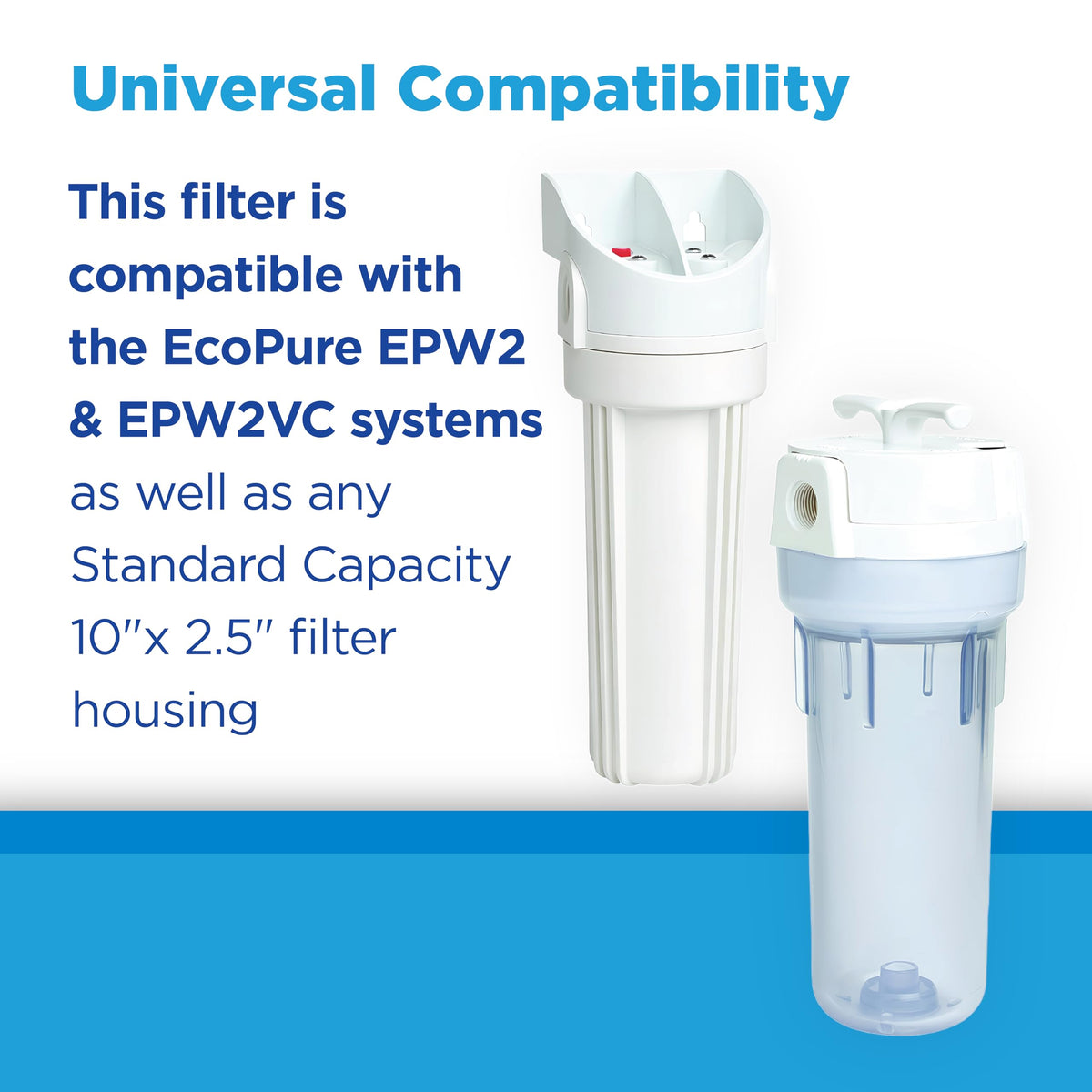EcoPure EPW2F NSF certification badge indicating contaminant reduction