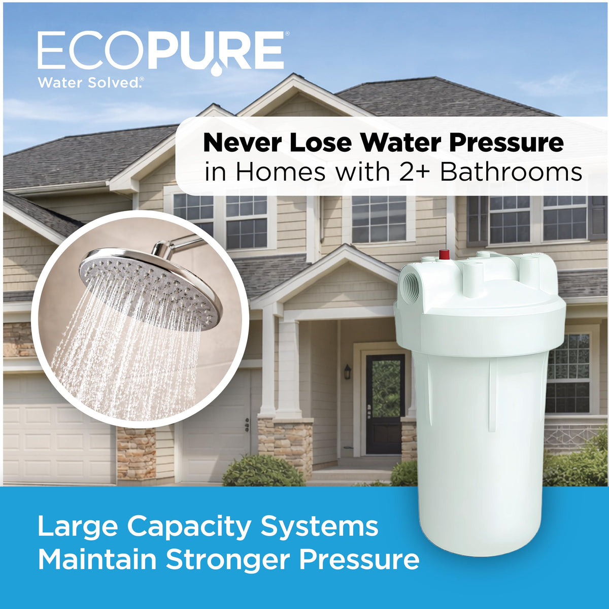 EcoPure EPW4F water sample before and after filtration indicating fresher taste.
