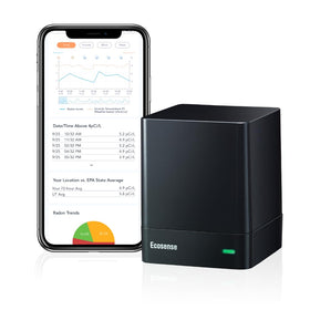 Ecosense EQ100 EcoQube quickly displays radon readings for fast assessment.