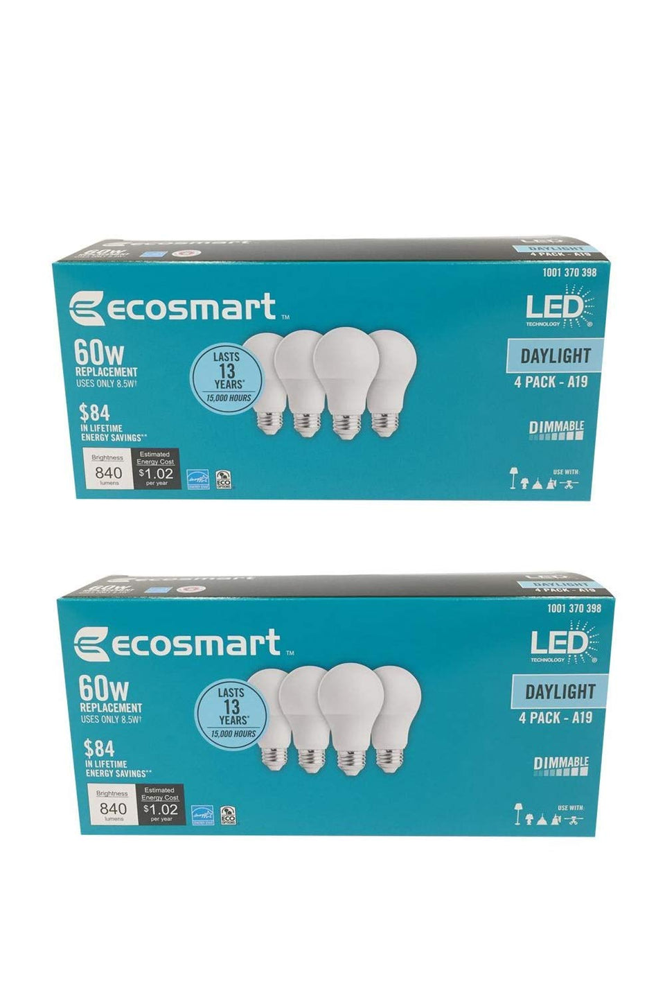 EcoSmart A19 daylight filament bulb for bright, energy-efficient lighting in any room